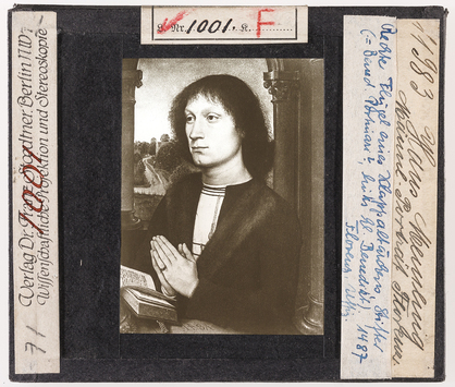 Vorschaubild Hans Memling: Bildnis eines Mannes, rechter Flügel eines Klappaltärchens, der Stifter. Florenz, Uffizien 